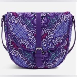 Vera Bradley slim saddle bag quilted purple small
